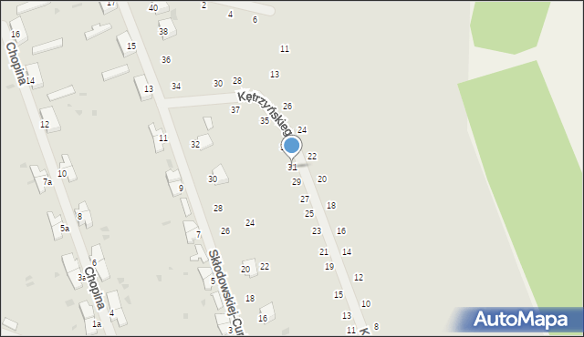 Korsze, Kętrzyńskiego Wojciecha, 31, mapa Korsze