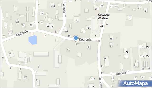 Koszyce Wielkie, Kędronia Stanisława, ks., 3, mapa Koszyce Wielkie