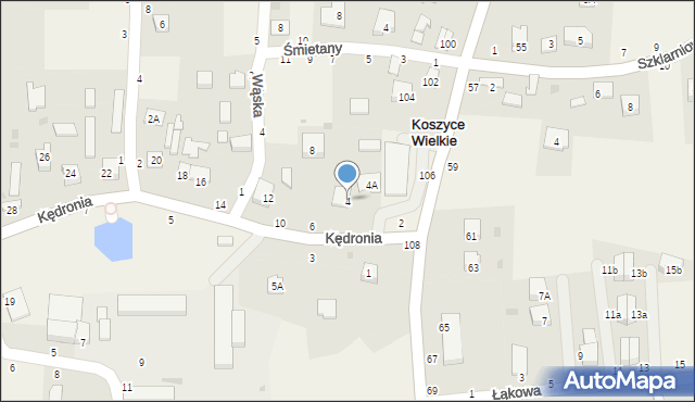 Koszyce Wielkie, Kędronia Stanisława, ks., 4, mapa Koszyce Wielkie