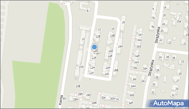 Łódź, Kerna Andrzeja, 12E, mapa Łodzi