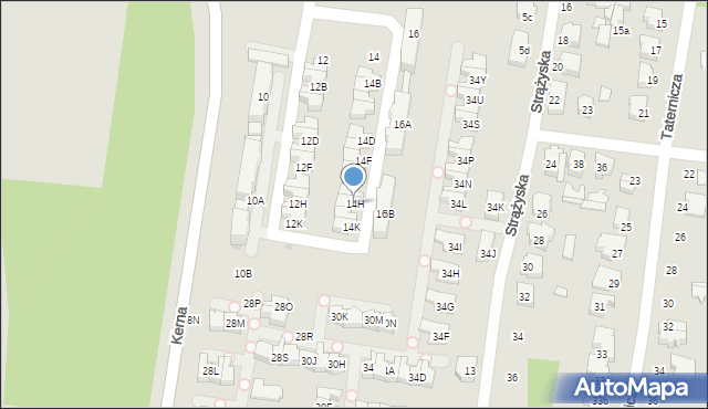 Łódź, Kerna Andrzeja, 14H, mapa Łodzi