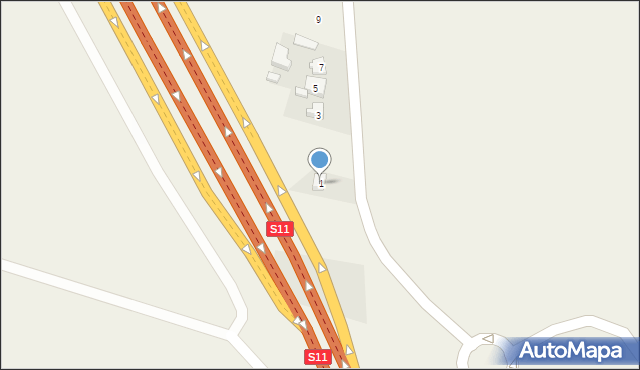 Myjomice, Kępińska, 1, mapa Myjomice