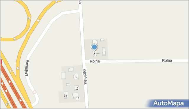 Myjomice, Kępińska, 2, mapa Myjomice