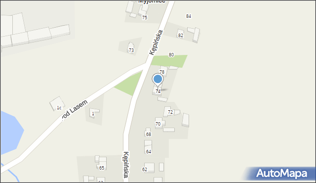Myjomice, Kępińska, 74, mapa Myjomice