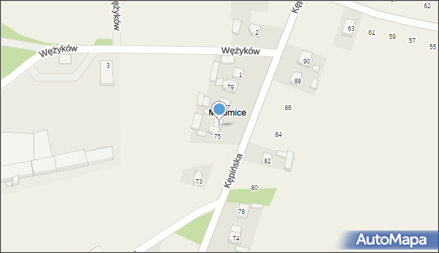 Myjomice, Kępińska, 75a, mapa Myjomice