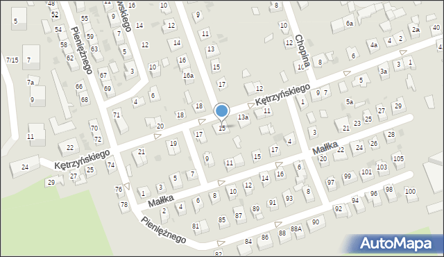 Ostróda, Kętrzyńskiego Wojciecha, 15, mapa Ostróda