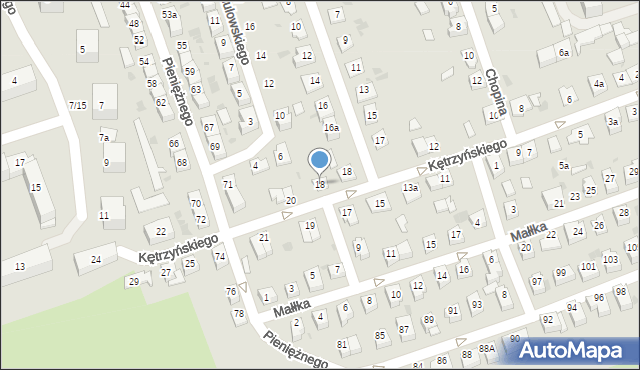 Ostróda, Kętrzyńskiego Wojciecha, 18, mapa Ostróda