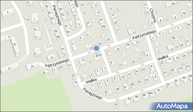 Ostróda, Kętrzyńskiego Wojciecha, 19, mapa Ostróda