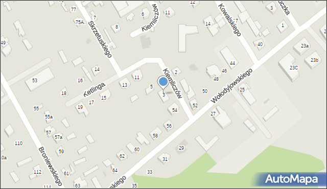 Ostrów Mazowiecka, Ketlinga, 3, mapa Ostrów Mazowiecka