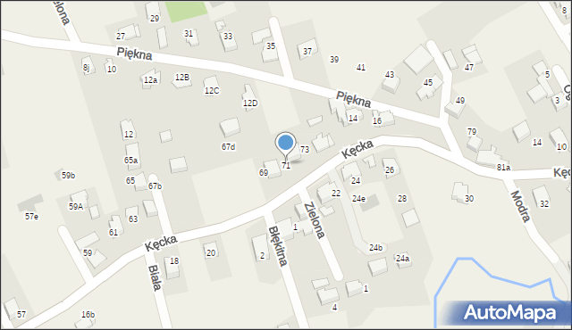 Pisarzowice, Kęcka, 71, mapa Pisarzowice