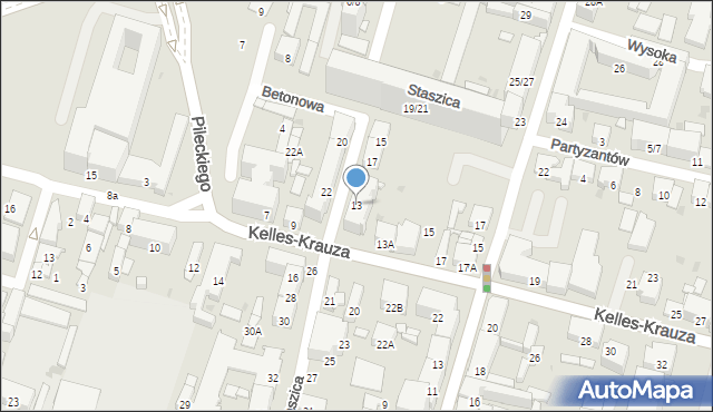 Radom, Kelles-Krauza Kazimierza, 13, mapa Radomia