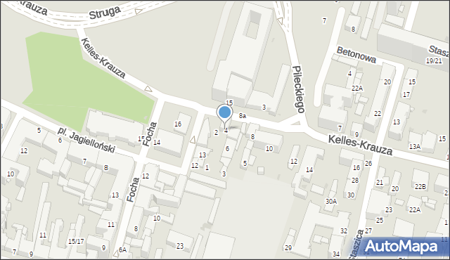 Radom, Kelles-Krauza Kazimierza, 4, mapa Radomia