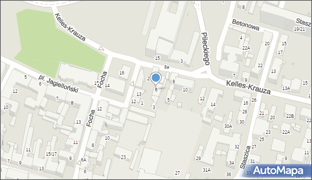 Radom, Kelles-Krauza Kazimierza, 6, mapa Radomia