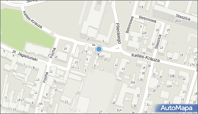 Radom, Kelles-Krauza Kazimierza, 8d, mapa Radomia