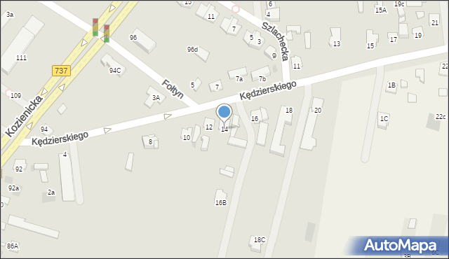 Radom, Kędzierskiego Apoloniusza, 14, mapa Radomia