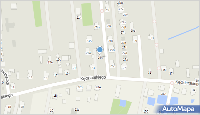 Radom, Kędzierskiego Apoloniusza, 25A, mapa Radomia