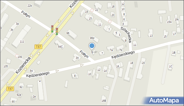 Radom, Kędzierskiego Apoloniusza, 5, mapa Radomia