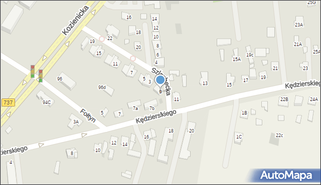 Radom, Kędzierskiego Apoloniusza, 9, mapa Radomia