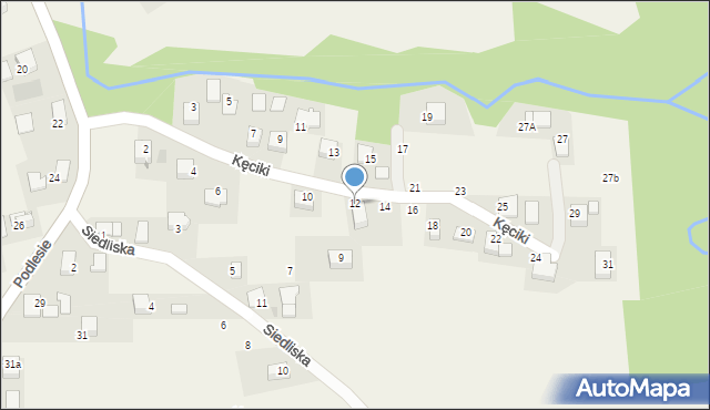 Radziszów, Kęciki, 12, mapa Radziszów