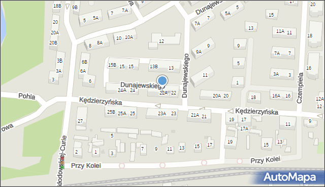 Ruda Śląska, Kędzierzyńska, 22A, mapa Rudy Śląskiej