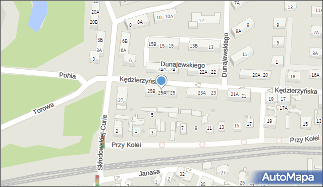 Ruda Śląska, Kędzierzyńska, 25A, mapa Rudy Śląskiej