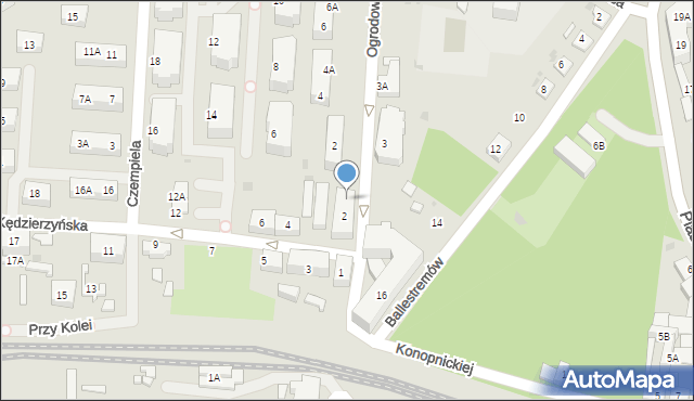 Ruda Śląska, Kędzierzyńska, 2A, mapa Rudy Śląskiej