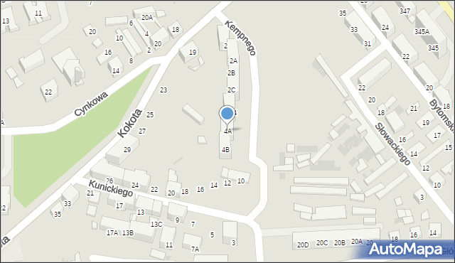 Ruda Śląska, Kempnego Adolfa, 4A, mapa Rudy Śląskiej