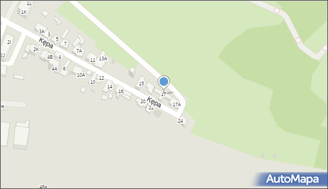 Sosnowiec, Kępa, 17, mapa Sosnowca