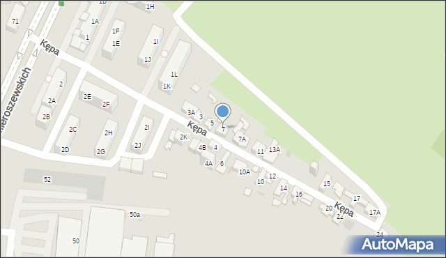 Sosnowiec, Kępa, 7, mapa Sosnowca