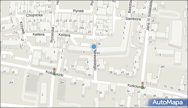 Starogard Gdański, Kellera, ks., 17e, mapa Starogard Gdański