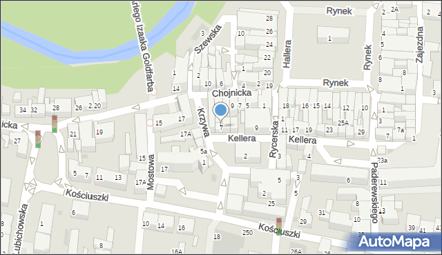 Starogard Gdański, Kellera, ks., 7, mapa Starogard Gdański