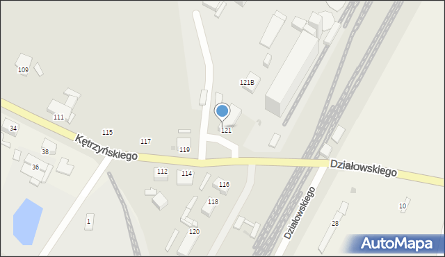 Wąbrzeźno, Kętrzyńskiego Wojciecha, 121a, mapa Wąbrzeźno