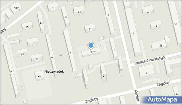 Warszawa, Keniga Mariana, 9, mapa Warszawy