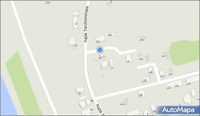Warszawa, Kępa Tarchomińska, 16, mapa Warszawy