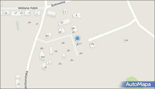 Warszawa, Kępa Tarchomińska, 18n, mapa Warszawy