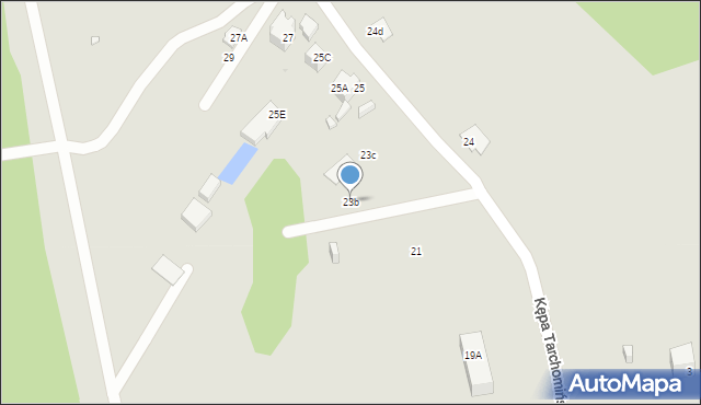 Warszawa, Kępa Tarchomińska, 23b, mapa Warszawy