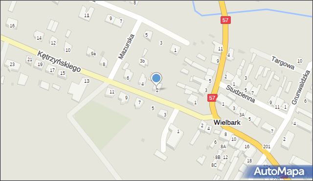 Wielbark, Kętrzyńskiego Wojciecha, 2, mapa Wielbark
