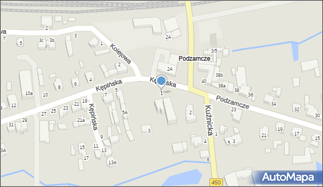 Wieruszów, Kępińska, 1, mapa Wieruszów