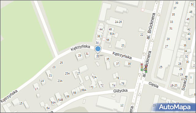 Wrocław, Kętrzyńska, 33, mapa Wrocławia