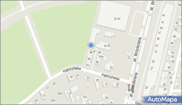 Wrocław, Kętrzyńska, 44, mapa Wrocławia