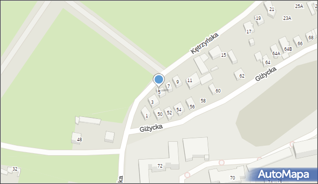 Wrocław, Kętrzyńska, 5, mapa Wrocławia