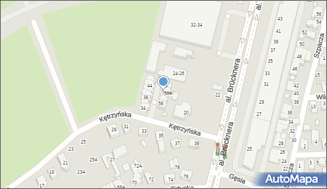 Wrocław, Kętrzyńska, 52, mapa Wrocławia