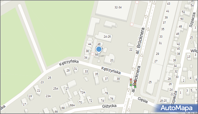 Wrocław, Kętrzyńska, 56A, mapa Wrocławia