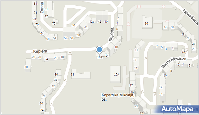 Zabrze, Keplera Jana, 16A, mapa Zabrza