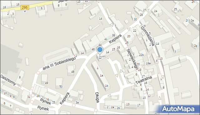 Żagań, Keplera Jana, 12, mapa Żagań