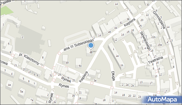 Żagań, Keplera Jana, 48, mapa Żagań