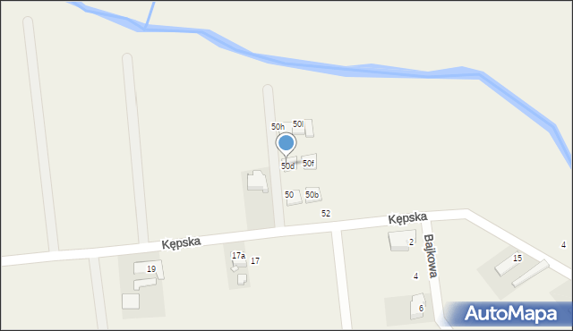 Zawada, Kępska, 50d, mapa Zawada