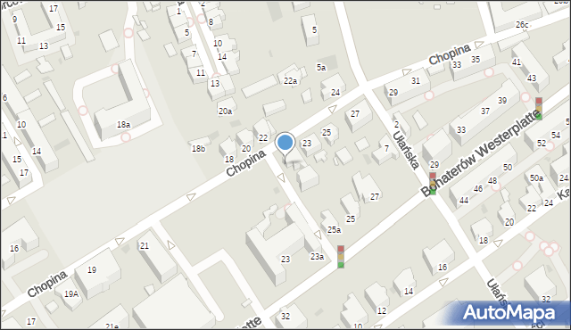 Zielona Góra, Keplera Jana, 1, mapa Zielona Góra