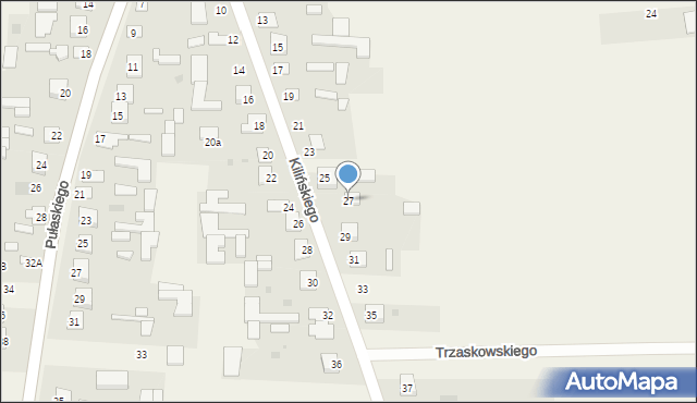 Adamów, Kilińskiego Jana, płk., 27, mapa Adamów