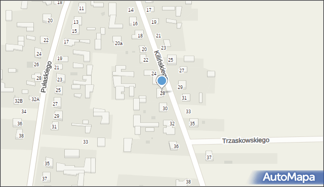 Adamów, Kilińskiego Jana, płk., 28, mapa Adamów